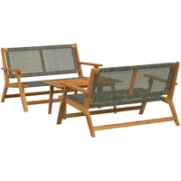 VidaXL Gartenstuhl- und Tischset - 3 Teile in Grau