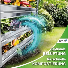 BITUXX Komposter Garten Wetterfest Kompostierer Kompostbehälter Metall 100 x 100 cm
