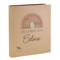 Striefchen Striefchen® Zeugnismappe mit Regenbogen-Motiv, personalisierbar oder neutral, A4,