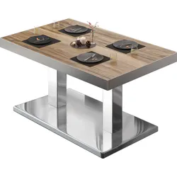 BM | Bistro Loungetisch | B:T:H 120 x 70 x 41 cm | Sheesham / Schwarz