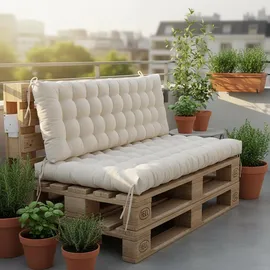 Relaxdays Bankauflage 190 x 70 cm beige 1 St.