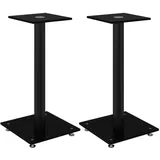 vidaXL Lautsprecher-ständer 2 Stk. Schwarz Hartglas 1 Säule