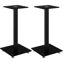 vidaXL Lautsprecher-ständer 2 Stk. Schwarz Hartglas 1 Säule