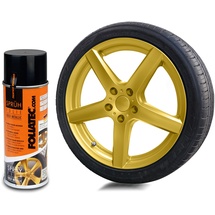 FoliaTec Sprühfolie Auto Felgenfolie Sprüh Lack Spraydose Abziehbar, Gute Deckkraft, Gold Metallic Matt, 1x 400 ml 400 ml (1er Pack)