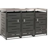 Mendler 3er-Mülltonnenbox HWC-H40 78 kg