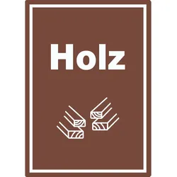 Holz Mülltrennung Aufkleber Text Symbol Balken A4 (210x297mm)