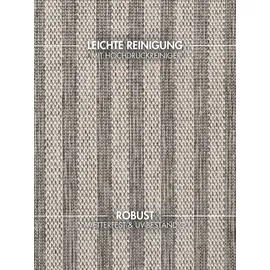 Ted Baker Linley Wendeteppich", grau weiß, B:200cm H:8mm L:300cm, Polypropylen, Teppiche, Teppich, Designteppich, Wetterfest, Pflegeleicht, Modern, Wohnzimmer, Terrasse