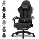 COMHOMA GTPLAYER Gaming Stuhl Stoff hellschwarz