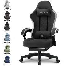COMHOMA GTPLAYER Gaming Stuhl Stoff hellschwarz