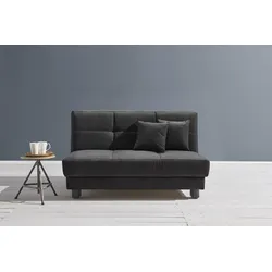 Schlafsofa ELL + ELL "Tilda", schwarz, B:160cm H:90cm T:100cm, 100% Polyester, Sofas, Breite 160 cm, inkl. 2 Zierkissen