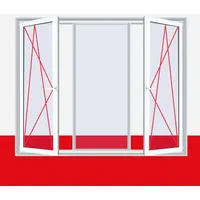 Fenster Streifen 3 flg. Dreh-Kipp/Fest/Dreh-Kipp Kunststofffenster