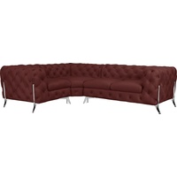 Leonique Chesterfield-Sofa »Amaury L-Form«, moderne Chersterfield-Optik, Breite 262 cm, Fußfarbe wählbar rosa