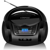 LP-D03 Tragbarer Boombox CD-Player mit Bluetooth - Kinder Stereo-Boombox mit FM Radio | AUX-In | Kopfhöreranschluss | USB-Eingang | Tragbares CD-Radio | Faltbarer Tragegriff