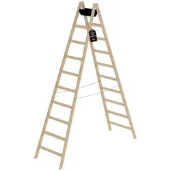 PROREGAL Sprossen-Stehleiter Holz 2x10 Sprossen