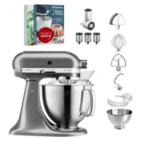 KitchenAid Artisan 5KSM185PS Medallion Silber Beginnerset