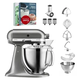 KitchenAid Artisan 5KSM185PS Medallion Silber Beginnerset