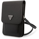 GUESS Pu-saffiano-handytasche Mit Dreieckslogo - Black