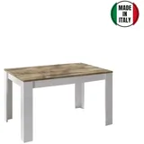 LC ITALY - Ausziehbarer Esstisch Ahorn Weiß Hochglanz 137x79x90 cm - Braun