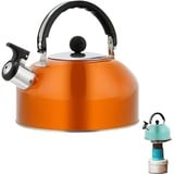 Ailovone Wasserkessel Induktion Wasserkessel mit Pfeifton 3 L Edelstahl Flötenkessel Teekessel langlebiger Edelstahl Herdplatte Gaskessel Für Alle Kochplatten Für Herd(Orange)