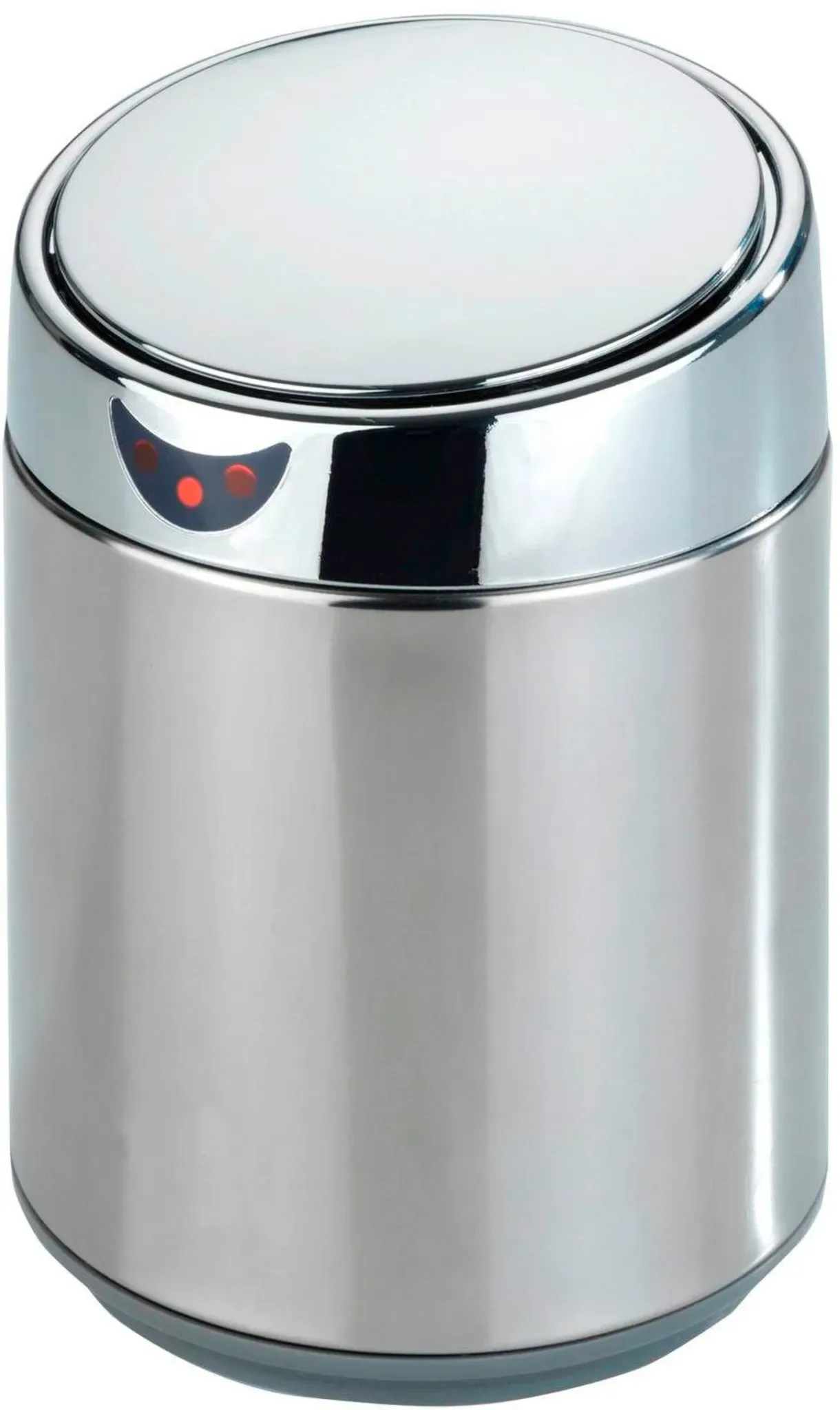 Kosmetikeimer WENKO "Sensor", grau (chromfarben), B:12,5cm H:18cm T:12,5cm, Edelstahl, Mülleimer