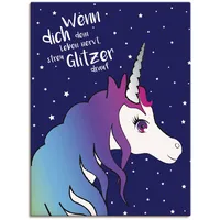 ARTland Wandbild »Einhorn streu Glitzer auf dein Leben«, Animal