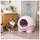 Hti-Living Katzentoilette geschlossen Rosa/Weiß