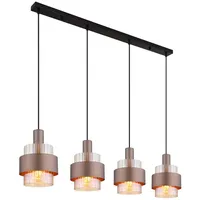 GLOBO Pendelleuchte Deckenlampe Hängelampe Esszimmerlampe Glas Amber 4-Flammig