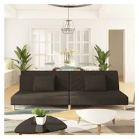 VidaXL Schlafsofa 2-Sitzer mit 2 Kissen Braun Stoff
