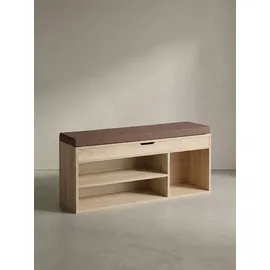 KADIMA DESIGN Garderobenbank mit Stauraum: Sitzkomfort, Funktionalität, Braun Stoffbezug, Viel Stauraum, Melaminharzbeschichtung