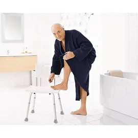 RIDDER Badstuhl Sam mit Rückenlehne weiß höhenverstellbar