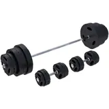 GORILLA SPORTS Hantel-Set Hantelset - 60/100/130 kg, Langhantel, 2 x Kurzhantel, Hantelscheiben