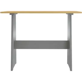 vidaXL Esstisch mit Bank Honigbraun und Grau Massivholz Kiefer