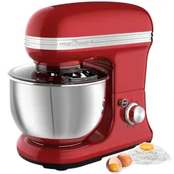 Retro Proficook KM 1197 Standmixer, Backen, 5 Liter, elektronisch einstellbare Geschwindigkeit, Vintage Style, 1200W, Rot