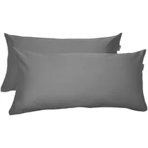 SCHIESSER Kissenbezug Ella 40 x 80 cm Dunkelgrau