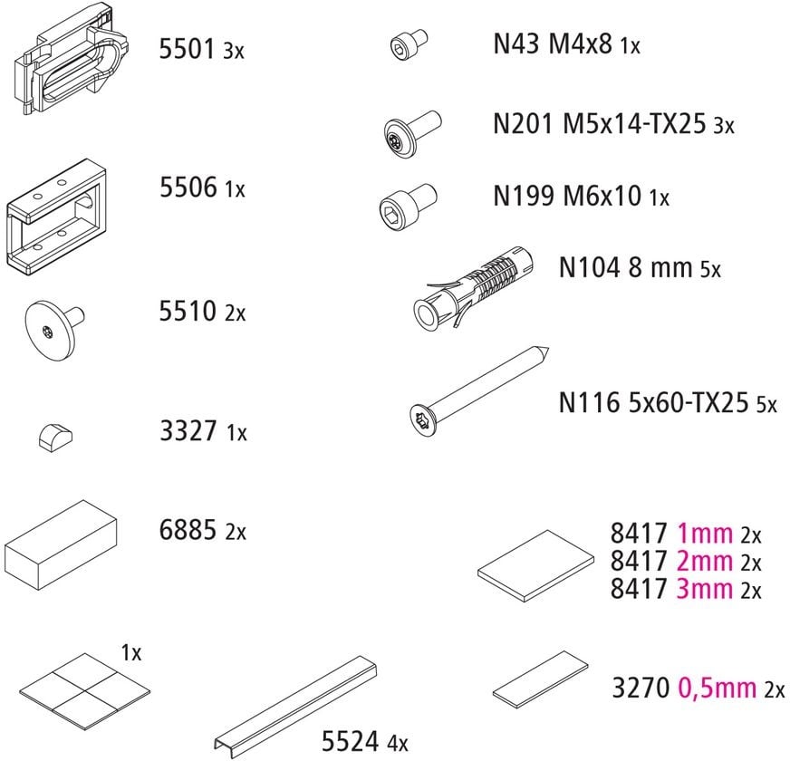 Kermi EBNI004 Set Montagekleinteile 2535698