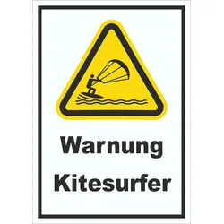Schild Warnung Kitesurfer A2 (420x594mm)