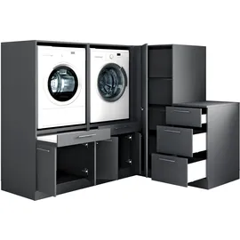 laundreezy Mehrzweckschrank-Set 203 x 162 x 68 cm Grau