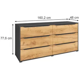 Vicco Kommode Ruben 160 x 77.6 cm mit Schubladen,