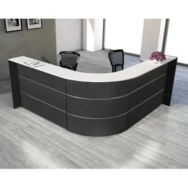 Kerkmann Empfangstheke BARI L-Form, anthrazit, weiß 235,0 x 235,0 x 112,0 cm