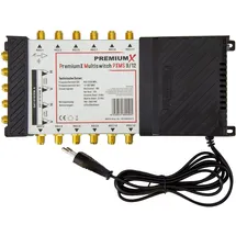 Premium X PremiumX PXMS 9/12 Multischalter mit Netzteil Multiswitch 2 SAT für 12 Teilnehmer Satverteiler Digital HDTV FullHD 4K UHD 8K
