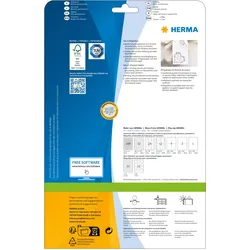 HERMA 10791, Weiß, Herz, Dauerhaft, 60 mm, Universal, Papier