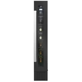 Candy CCVB 15/1, Integrierter Weinkühlschrank, 7 Flaschen, UV-Schutz, Anti-Vibration, LED-Innenbeleuchtung, 39 dBA, Schwarz, Schwarz - Schwarz