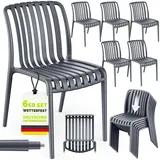 tillvex Gartenstuhl 6er Set 120 x 120 x 108 cm Silber