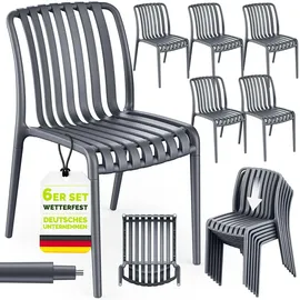 tillvex Gartenstuhl 6er Set 120 x 120 x 108 cm Silber