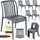 tillvex Gartenstuhl 6er Set 120 x 120 x 108 cm Silber