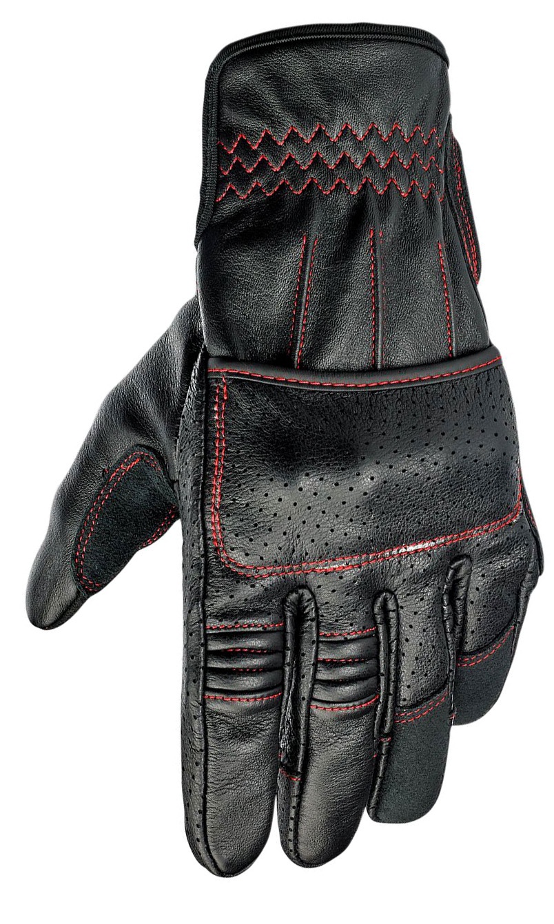 Biltwell Borrego, Handschuhe - Schwarz/Rot - XS