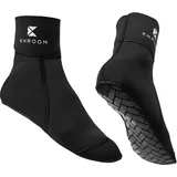 Khroom 3mm Neoprensocken Gr. 32-46 Herren, Damen, Kinder | Wassersocken mit Anti-Rutsch Sohle passend zu Flossen - Schwarz - wasserdichte Aqua Socken für Strand und Beach Volleyball | Badesocken 38-40 - 38-40