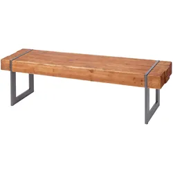 Mendler Sitzbank HWC-A15, Esszimmerbank Bank, Tanne Holz rustikal massiv MVG-zertifiziert ~ braun 160cm