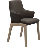 Stressless® Polsterstuhl Laurel, Low Back mit Armlehne, Größe L, abgerundete Beine in Eiche gekalkt braun