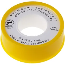 HAAS Allgas-PTFE-Gewinde-Dichtband FRp für Feingewinde 5358, Montagezubehör,